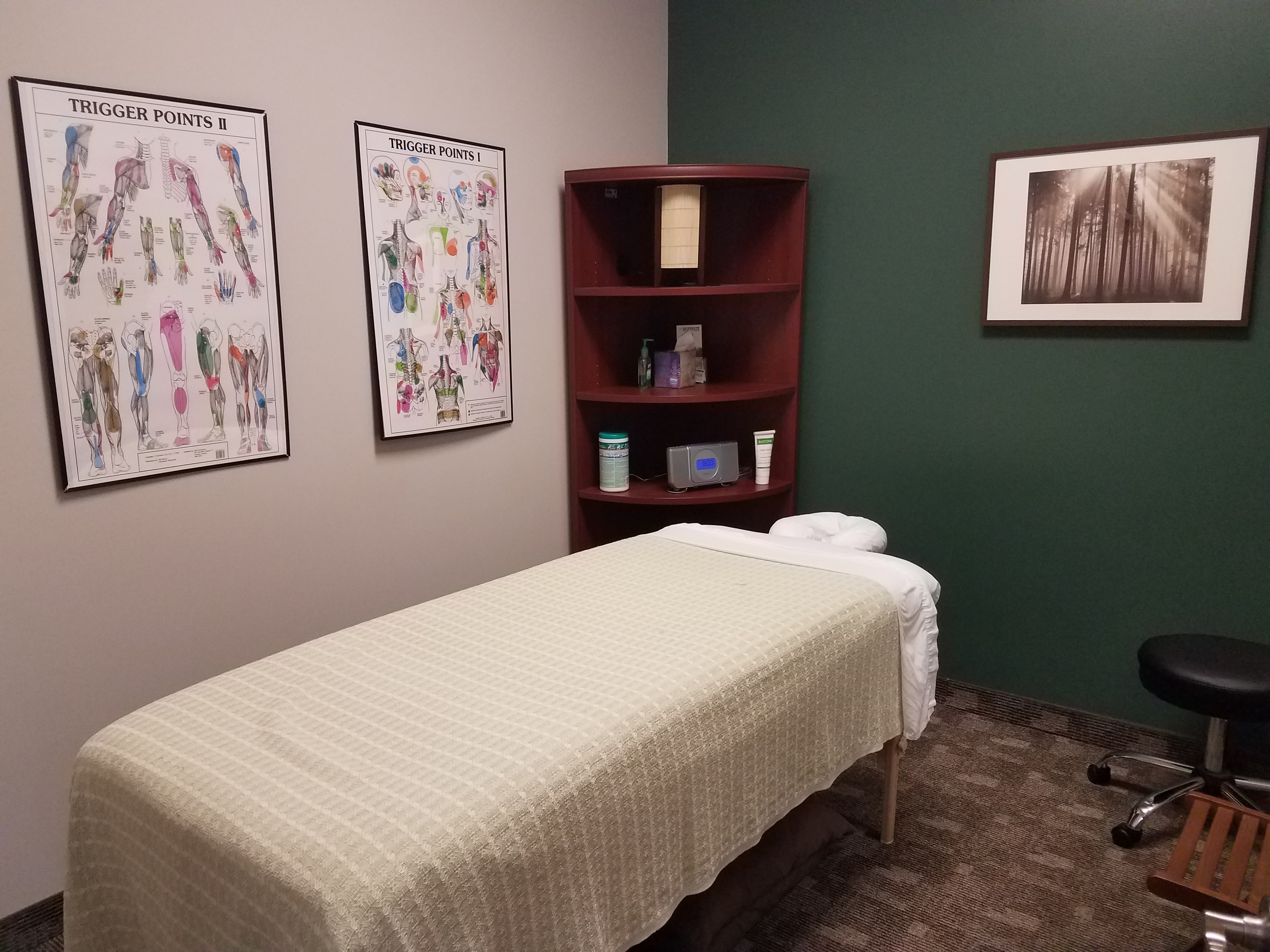 Massage therapy room at Canterbury Chiropractic